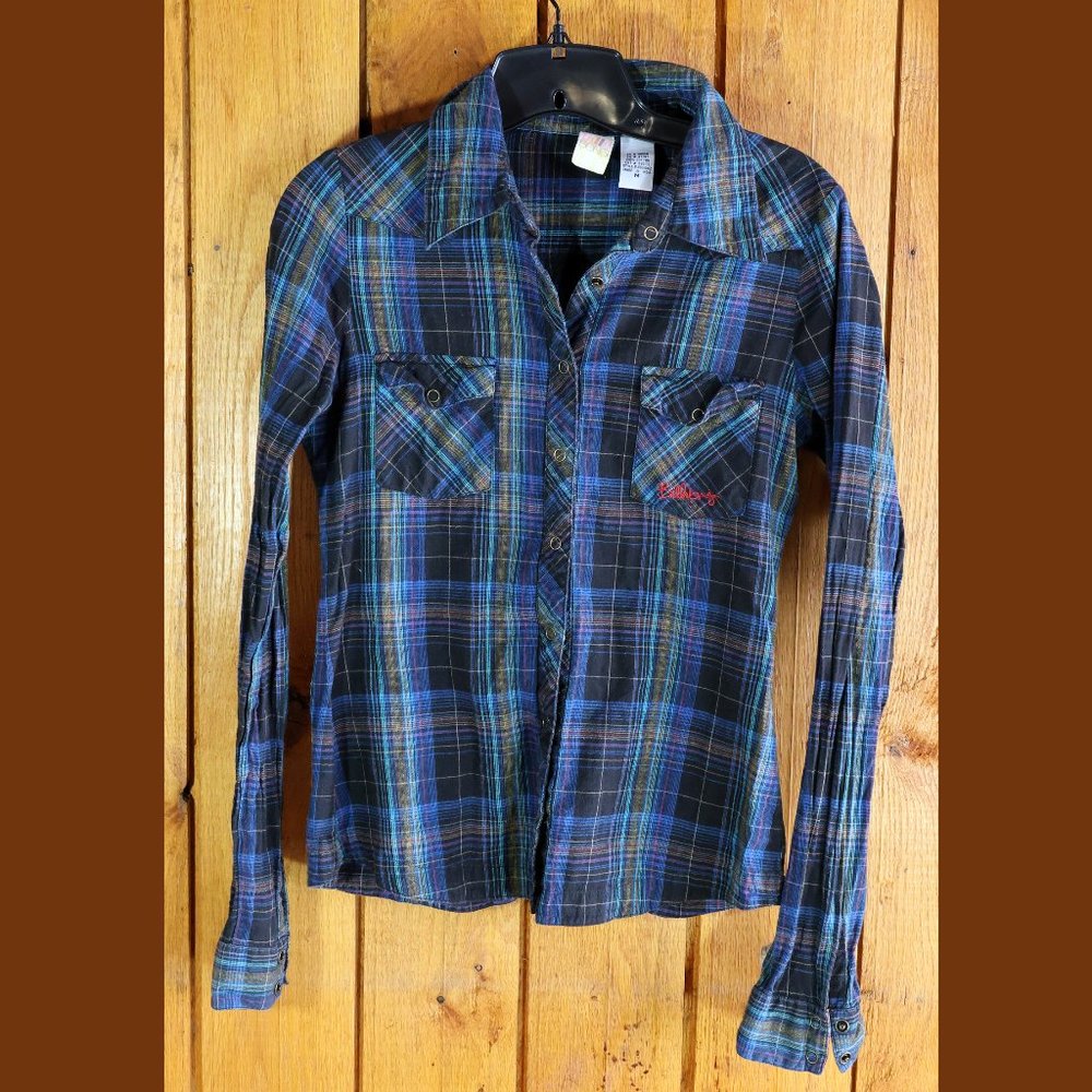 Billabong Womens' Plaid Button-Up Top Medium